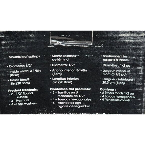 Auto Craft Round U-Bolt Spring Kit 2Pk 1/2”x8” (20.3cm) ACI30136 | Heavy Duty - Picture 6 of 8